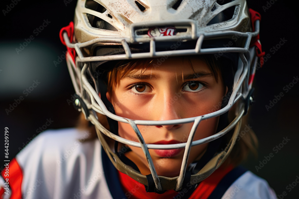 Portrait of a Determined Junior Lacrosse Player Portrait of a Determined Junior Lacrosse Player