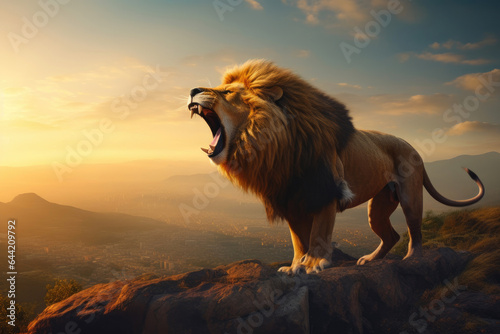 Golden Hour Roar: King of the Mountain