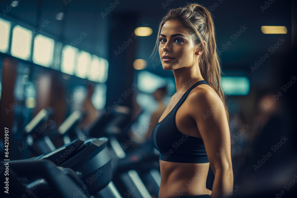 Portrait of a beautiful young woman at the gym. Fitness.