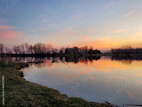 sunset over lake