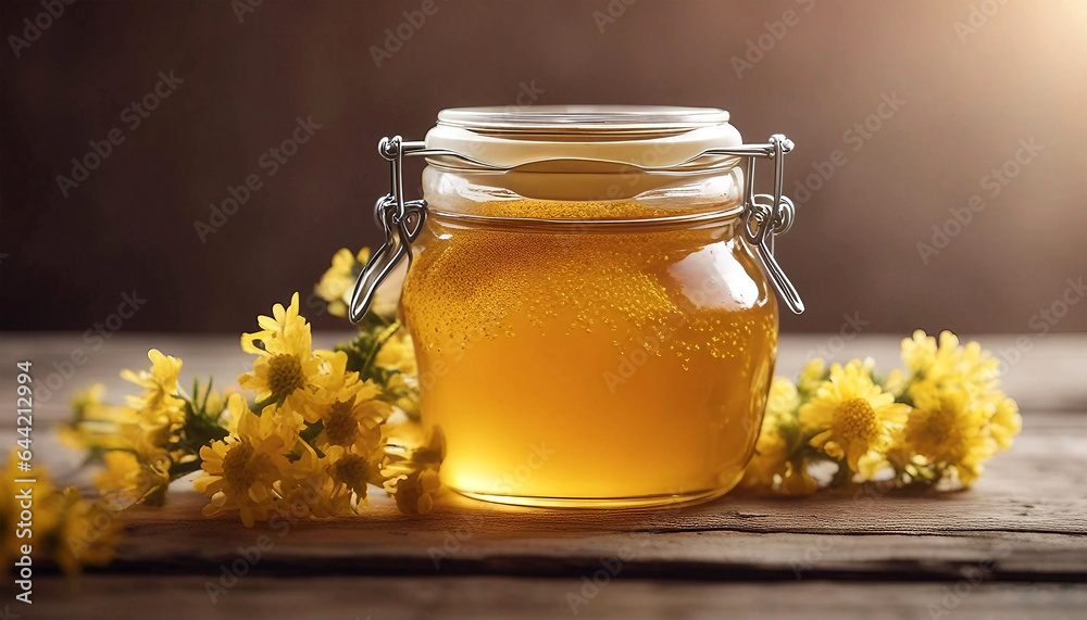 Pollen fresh honey jar generative ai Pollen fresh honey jar generative ai