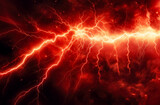Red lightning flash with red and yellow color, textured surface layers, poster, electric.