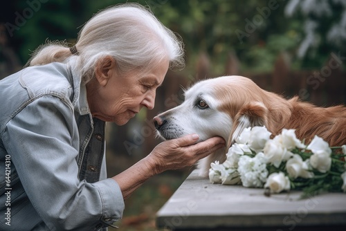 shot of a woman grieving the loss of her pet