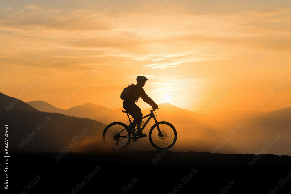 Mountain Biker in Golden Light