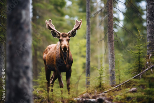 Majestic Moose in the Wild © AIproduction