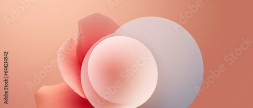 Panel kuchenny z motywem Czerwone tło z różą - pastelowe kolory. Kula i okrąg z kwiatem 3d. Miejsce na prezentację produktu