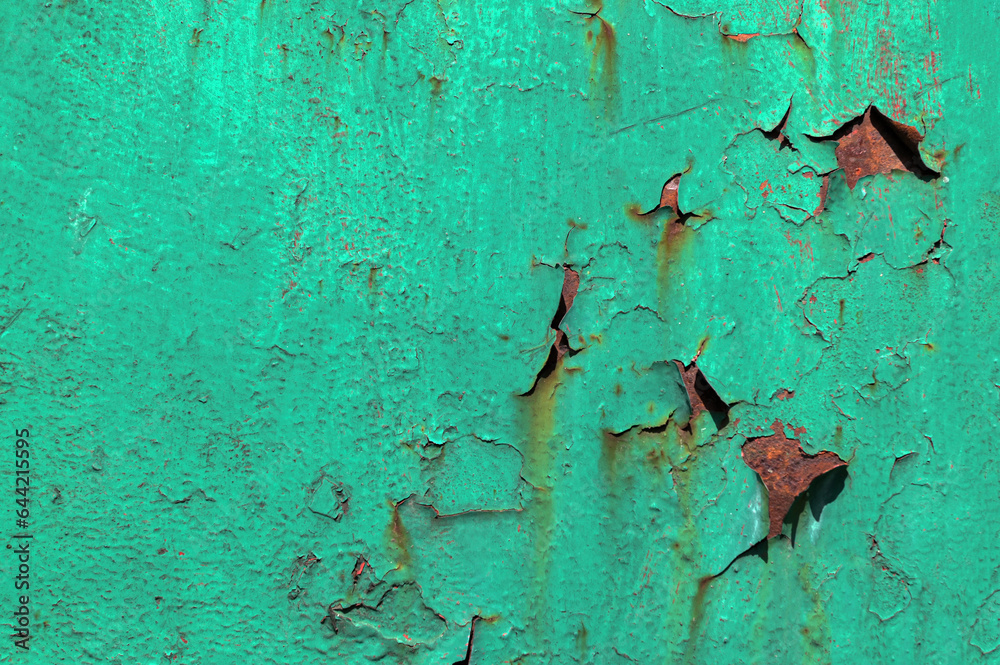 Green color old grunge wall concrete texture as background.