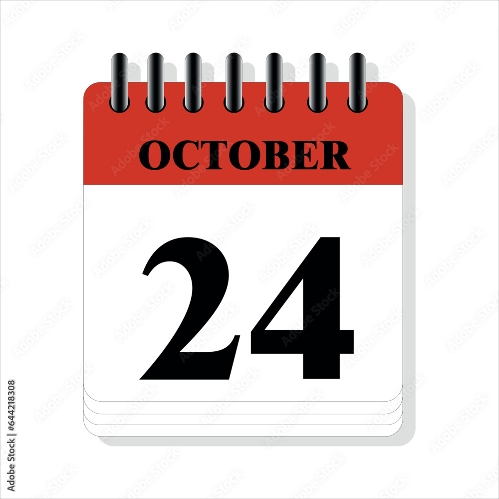 October 24 calendar date design October 24 calendar date design