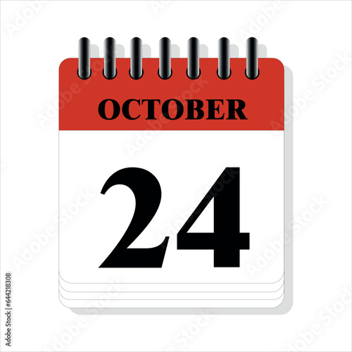 October 24 calendar date design