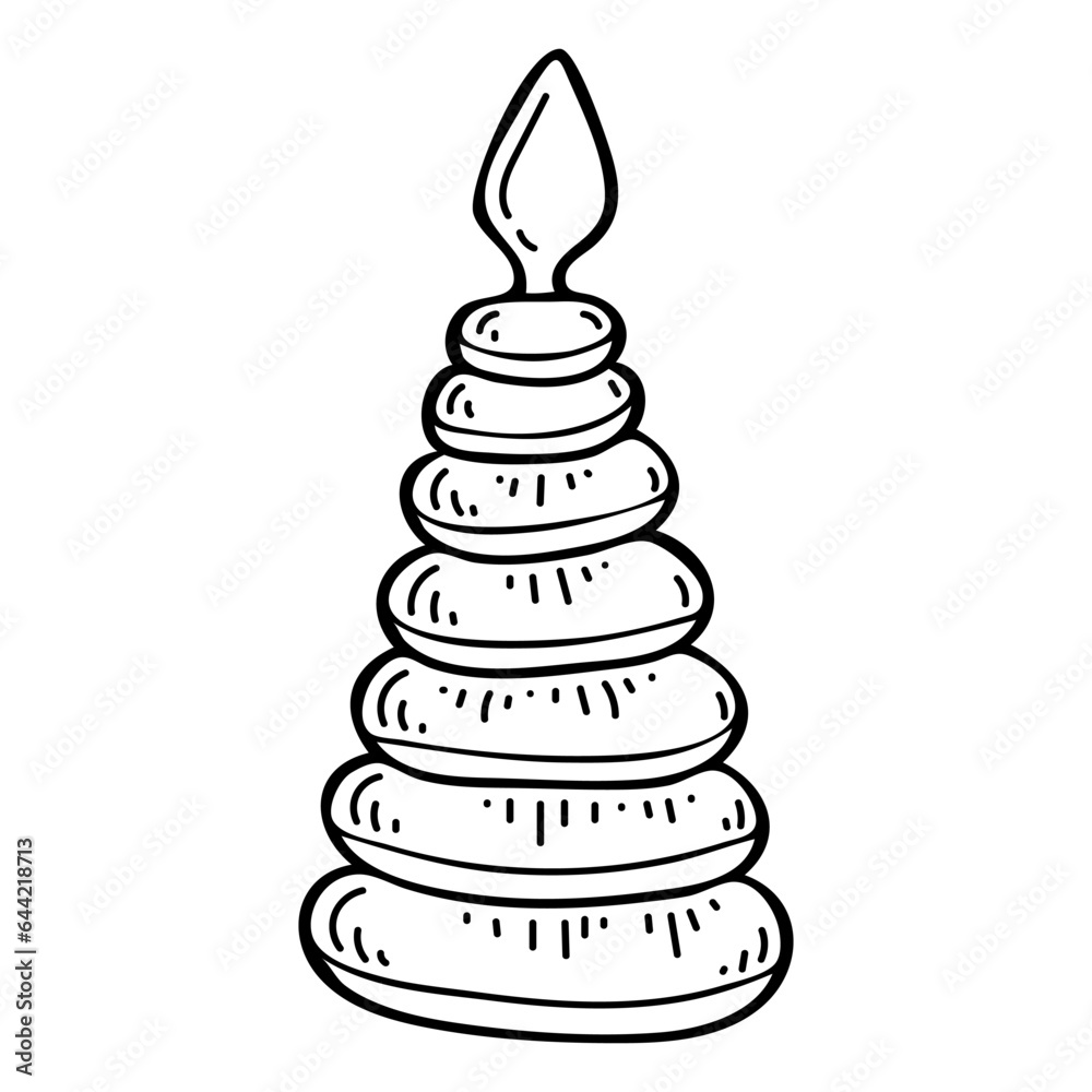 Children toy pyramid sketch. Constructor parts for assembly. Preschool games. Hand drawn doodle illustration. Children toy pyramid sketch. Constructor parts for assembly. Preschool games. Hand drawn doodle illustration.