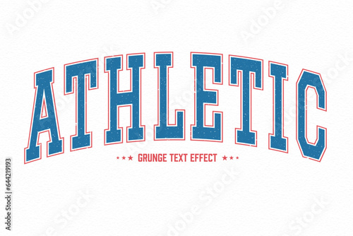 Athletic Text, Editable Grunge Varsity Old School Text Style Effect