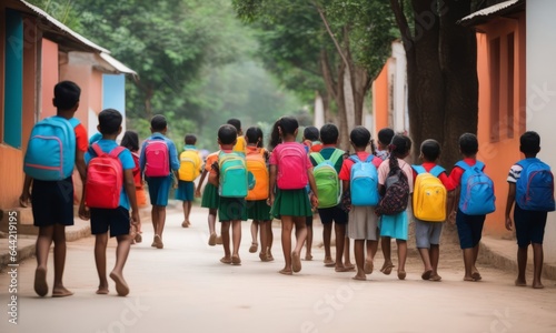 kids going to school
