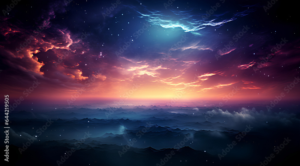 space night sky with cloud and star, abstract background. High quality photo