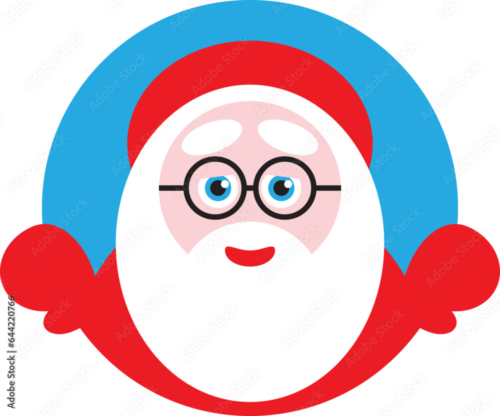 Santa peeping from behind the logo Santa peeping from behind the logo