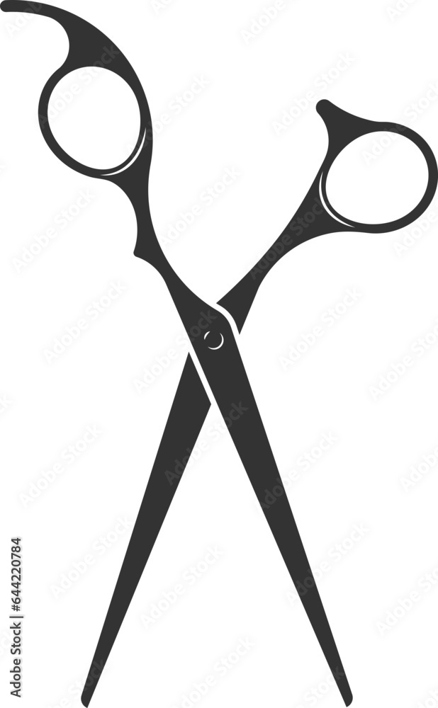 Scissor icon. Scissors vector design element or logo template. Black and white silhouette isolated. Scissor icon. Scissors vector design element or logo template. Black and white silhouette isolated.