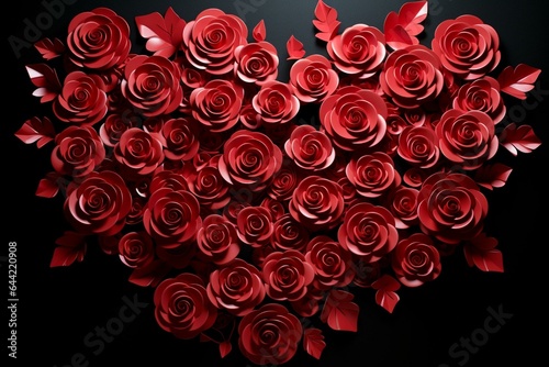Crafts a beautifully adorned card for Valentine s Day or Mother s Day showcasing roses. Generative AI