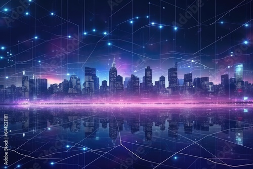 Futuristic Data City network concept