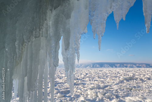 Icicles on Lake Baikal