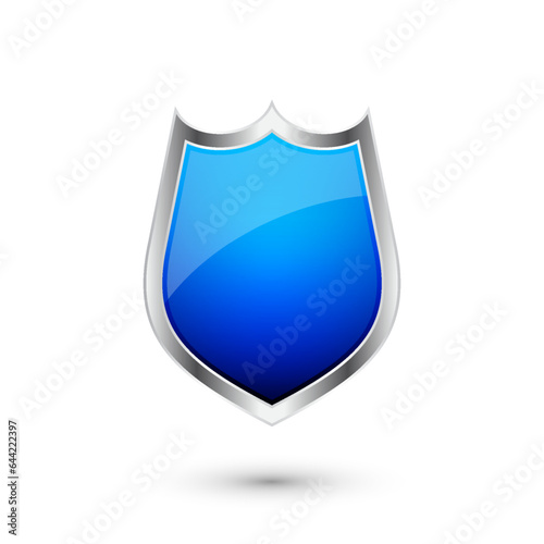 Vintage heraldic 3d shield icon with shiny metal frame. Blue protection, security and defence symbol. Medieval design element. Vector illustration Free Download Vintage heraldic 3d shield icon with shiny metal frame. Blue protection, security and defence symbol. Medieval design element. Vector illustration - GFXLoad