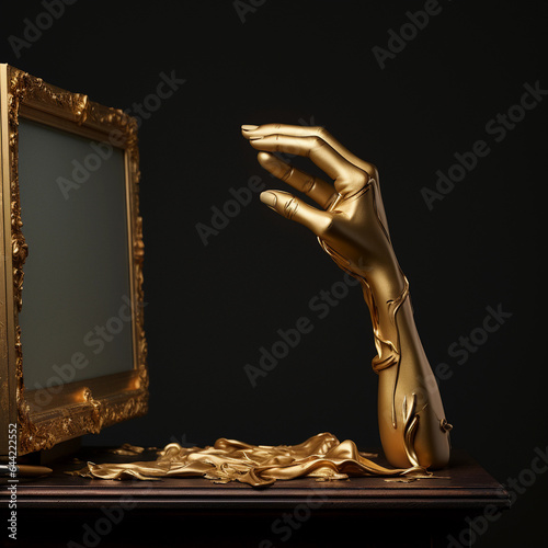 AI robot hand generating art