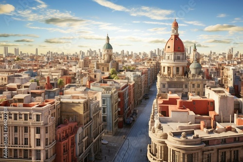 Historical 3D cityscape in Buenos Aires, Argentina. Generative AI
