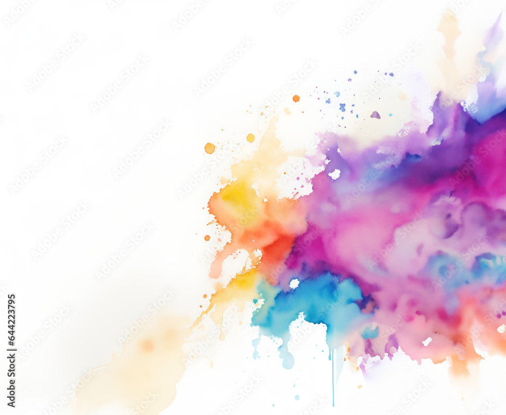 Fototapeta premium Abstract watercolor on a white background. The color splashes on the paper.
