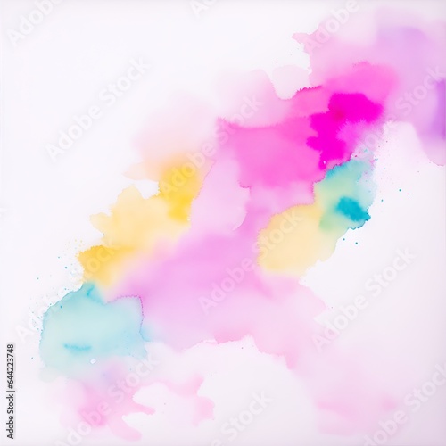 Abstract watercolor on a white background. The color splashes on the paper.