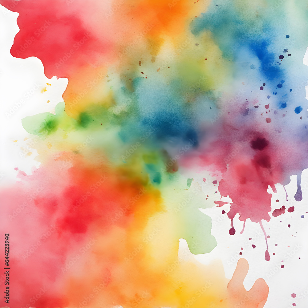 Fototapeta premium Abstract watercolor on a white background. The color splashes on the paper.