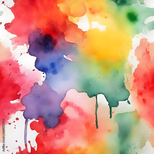 Abstract watercolor on a white background. The color splashes on the paper.