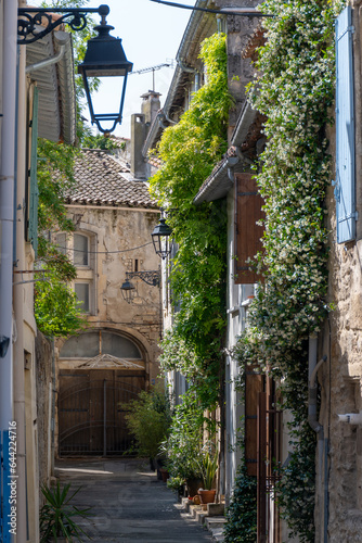 View on old streets and houses in ancient french town Arles  touristic destination with Roman ruines  Bouches-du-Rhone  France