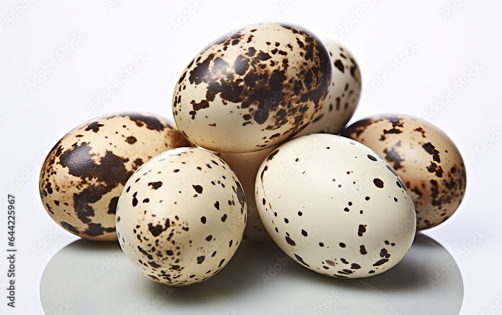 Obraz premium Quail eggs, isolated on white background
