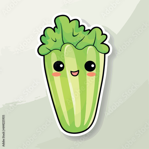 Celery in cartoon, doodle style. 2d vector illustration in logo, icon style. Black and white AI Generative