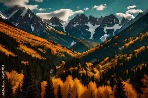 Rocky Mountains in Colorado during the autumn 