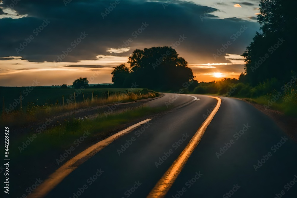 evening on the Road   