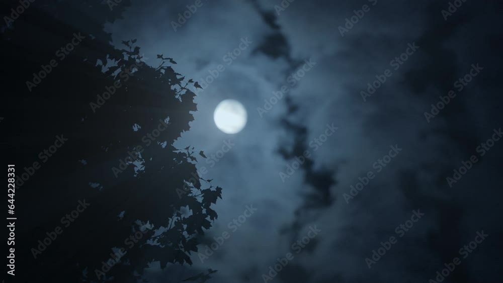 Spooky Dark Mystery Night Mood Of Full Moon Planet In Space Universe Spooky Dark Mystery Night Mood Of Full Moon Planet In Space Universe