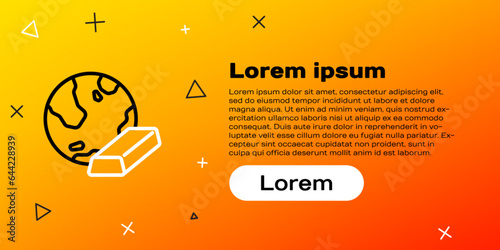 Line Gold bars icon isolated on yellow background. Banking business concept. Colorful outline concept. Vector