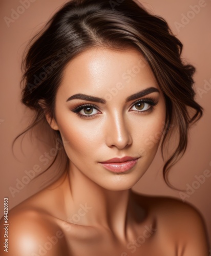 Portrait of a beautiful woman with natural make-up