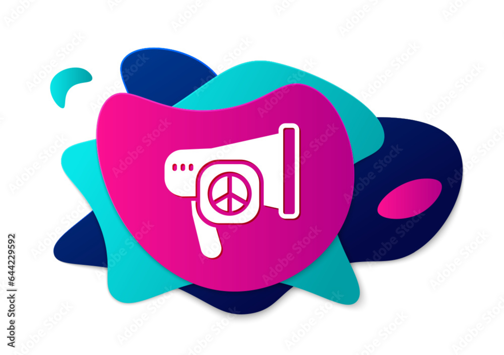 Color Peace icon isolated on white background. Hippie symbol of peace. Abstract banner with liquid shapes. Vector Color Peace icon isolated on white background. Hippie symbol of peace. Abstract banner with liquid shapes. Vector