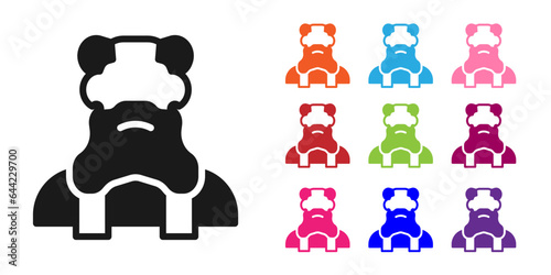 Black Priest icon isolated on white background. Set icons colorful. Vector