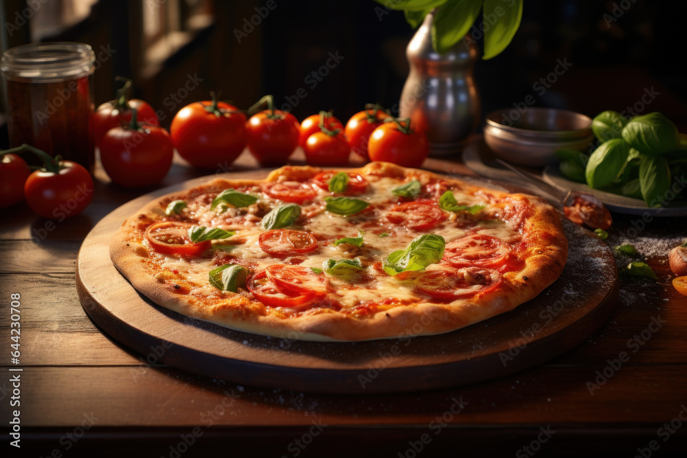 pizza with vegetables and cheese