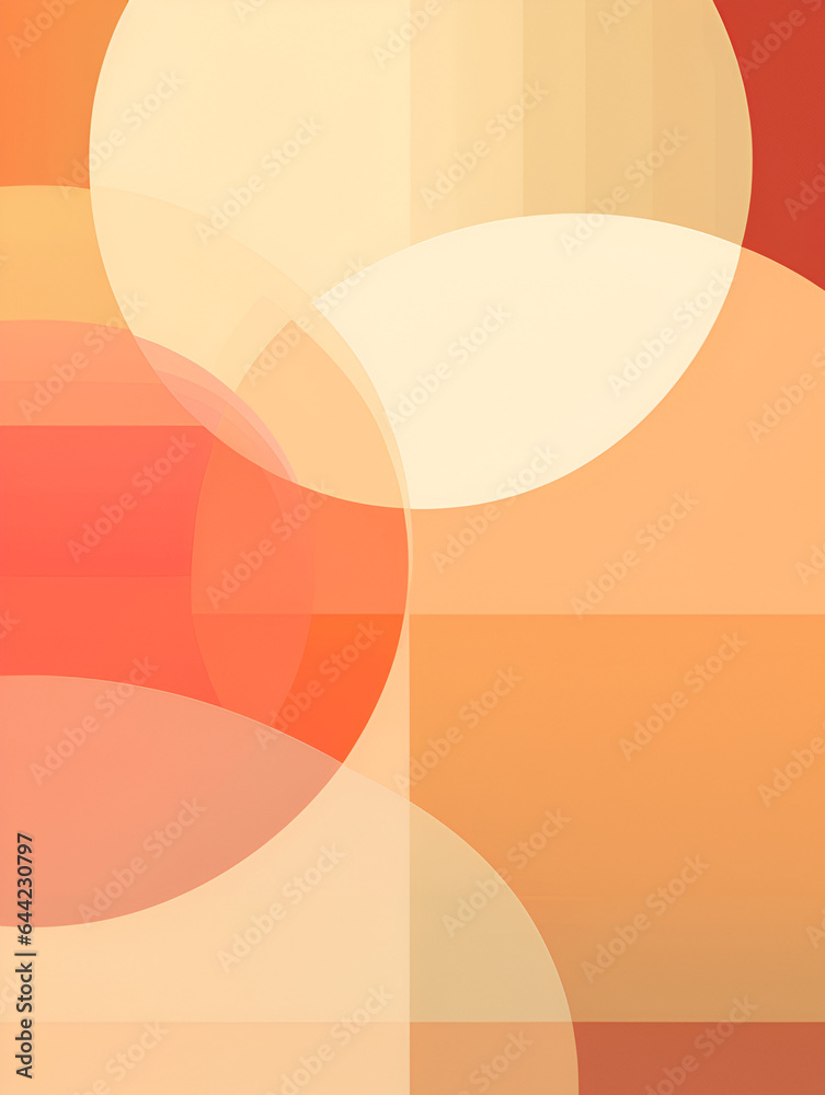 Geometric circles shape background in pastel beige and orange color Geometric circles shape background in pastel beige and orange color