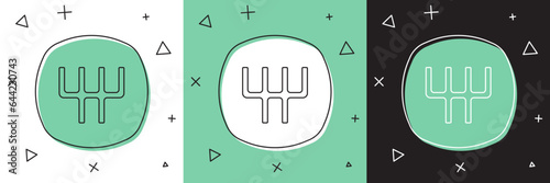 Set Gear shifter icon isolated on white and green, black background. Manual transmission icon. Vector