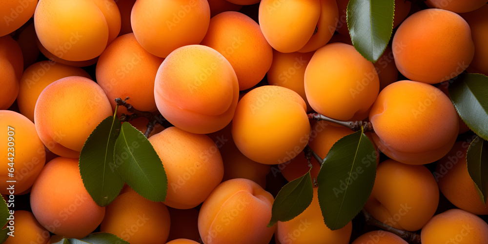 Fresh delicious apricots, fruit background Fresh delicious apricots, fruit background