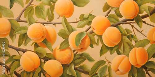 Fresh delicious apricots, fruit background