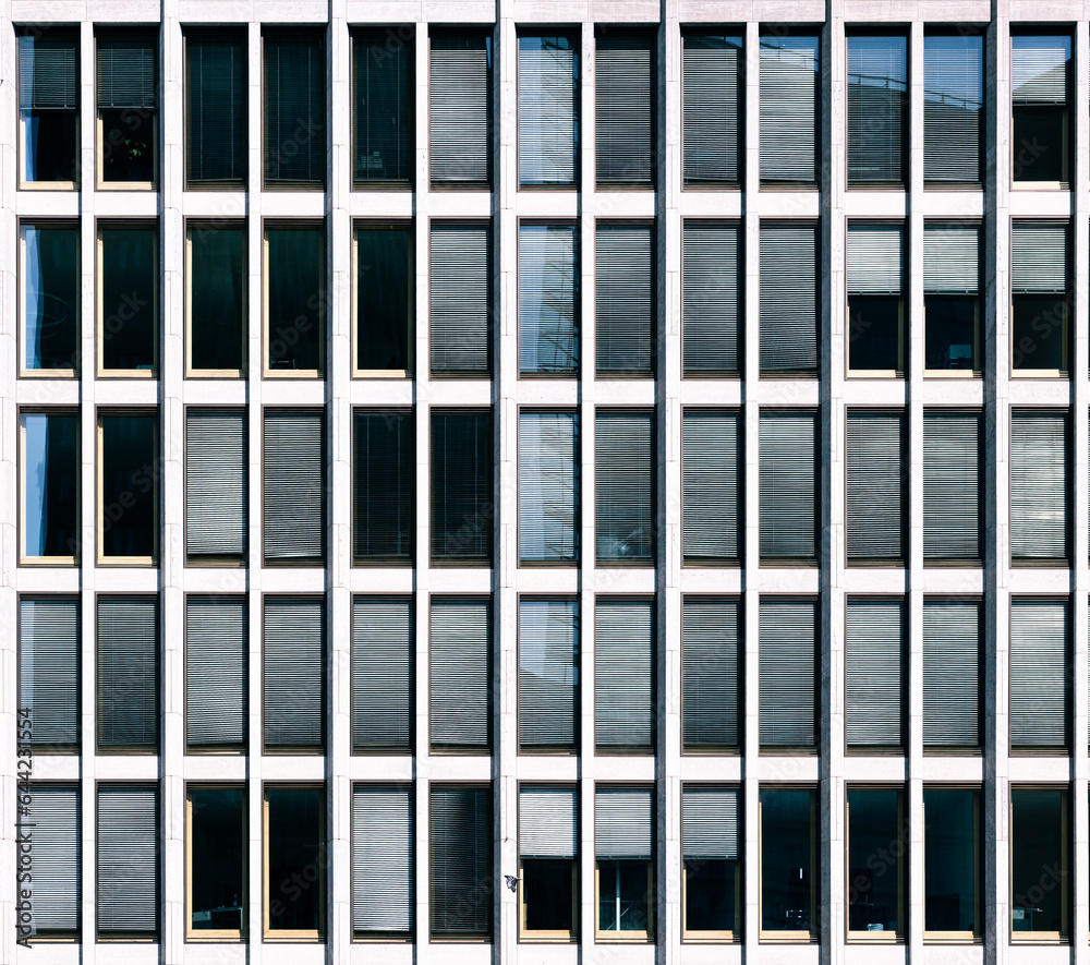 building facade with windows and blinds building facade with windows and blinds