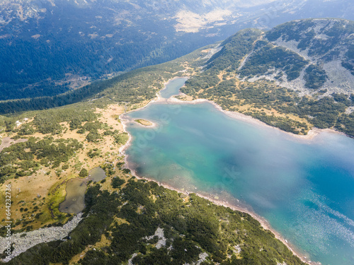 Aerial view of The Stinky Lake  Rila mountain  Bulgaria