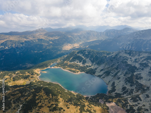 Aerial view of The Stinky Lake, Rila mountain, Bulgaria