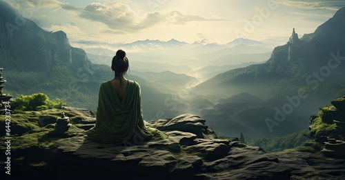 medytacja w naturze w górach, oddychanie przy jodze w naturze