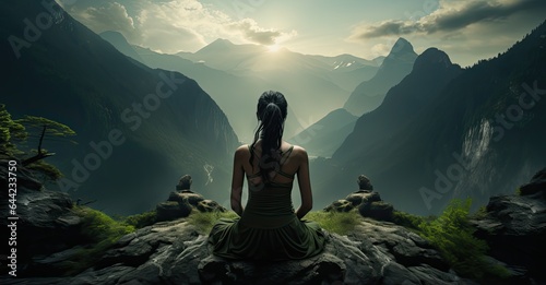 medytacja w naturze w górach, oddychanie przy jodze w naturze