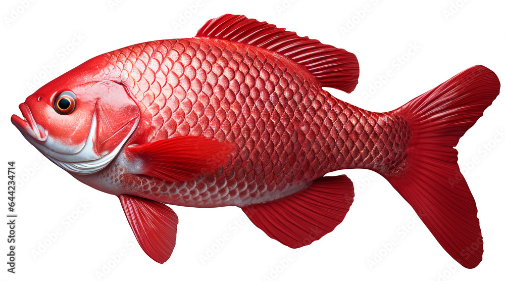 red fish isolated transparent - obrazy, fototapety, plakaty 